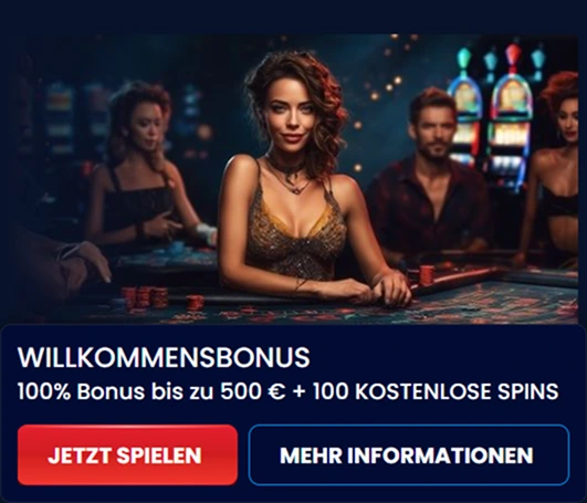 Woman roulette table welcome banner casino
