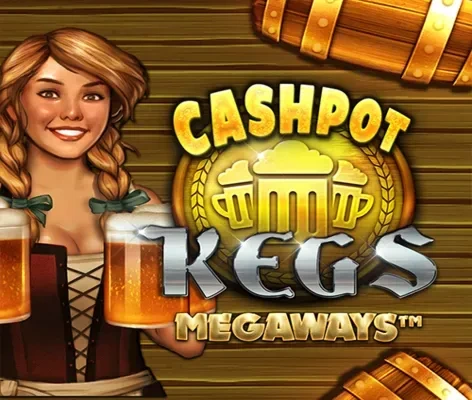 Cashpot Kegs Megaways barmaid beer barrels